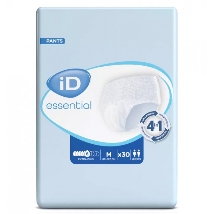 Підгузки-труси для дорослих iD Essential Extra plus, розмір M, 80-120 см, 30 шт - 